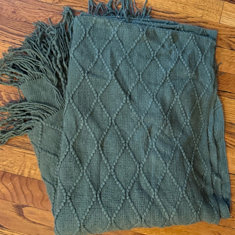 Olive Green Throw Blanket - Picture 1 of 5